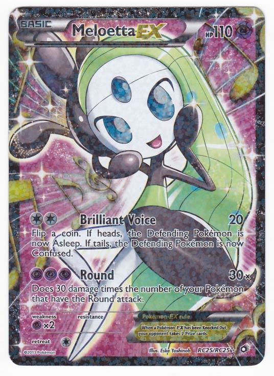 POKEMON • EX RC25/RC25 FULL ART PAPER RARE RADIANT LEGENDARY TREASURES  Meloette