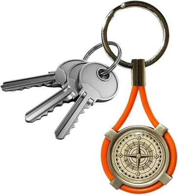 LEDDY LIVING Portachiavi rosa dei venti resinato bussola auto moto chiavi unisex metallo