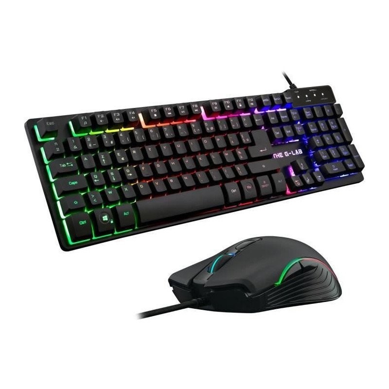 Pack Clavier et Souris Gamer Combo KRYPTON THE G-LAB Filaire Rétro-Éclairé