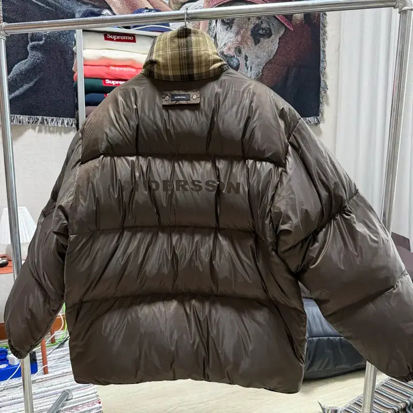 Andersson Bell Reversible Check Padded Jacket - S… - image 2