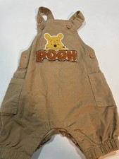 Disney Baby Winnie The Pooh Brown Corduroy Bib Overalls Baby Boy Size 0-3 Months