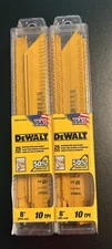 50 DeWalt # DWAR1810B25, 8" x 10 TPI Metal Cutting Reciprocating Saw Blades NEW