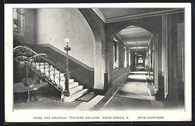 Wood Green, Home and Coloial Training College, Main Corridor, Ansichtskarte 