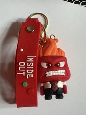 ANGER - Inside Out 2 - PVC key ring, bag hanger, pendant W/ Wrist Strap NEW