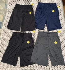 NWT Cat Jack Boys Gym Short Lot Of 4 Size L 10/12 Black, Navy Gray