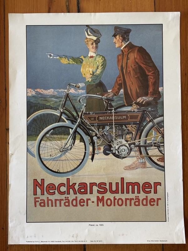 Neckarsulm Neckarsulmer German Motorcycle Poster
