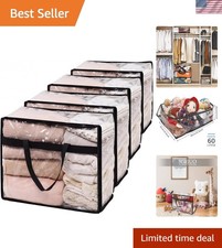 Blanket Storage Bags 60L Extra Large Plastic Vinyl Clear Storage Bag for Clot...