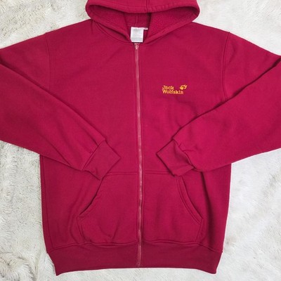 JACK WOLFSKIN Men s Size XXL Red Jacket Full Zip Hoodie Fleece Sweatshirt