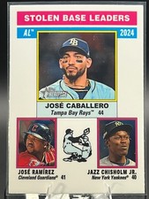 2025 Topps Heritage Leaders Jose Ramirez, Jazz Chisholm, Jose Caballero #198