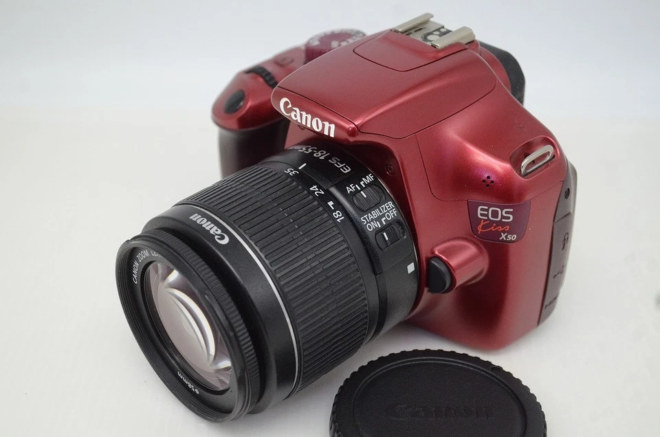 Canon EOS Kiss X50 / Rebel T3 / 1100D Camera Red w/ EF-S 18-55mm IS II #251112b - Image 2 of 4