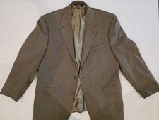Jos A Bank Blazer Suit Jacket Signature Collection Brown Tan Check 46R