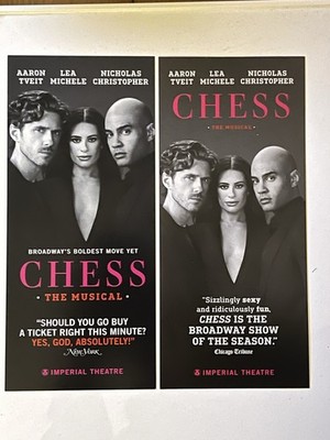 SCHACH BROADWAY THEATER MUSIK FLYER X 2-FACH RICE/AARON TVEIT/LEA MICHELLE