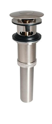 Keeney Universal Button Bathroom Sink Drain with Overflow, Brushed Nickel
