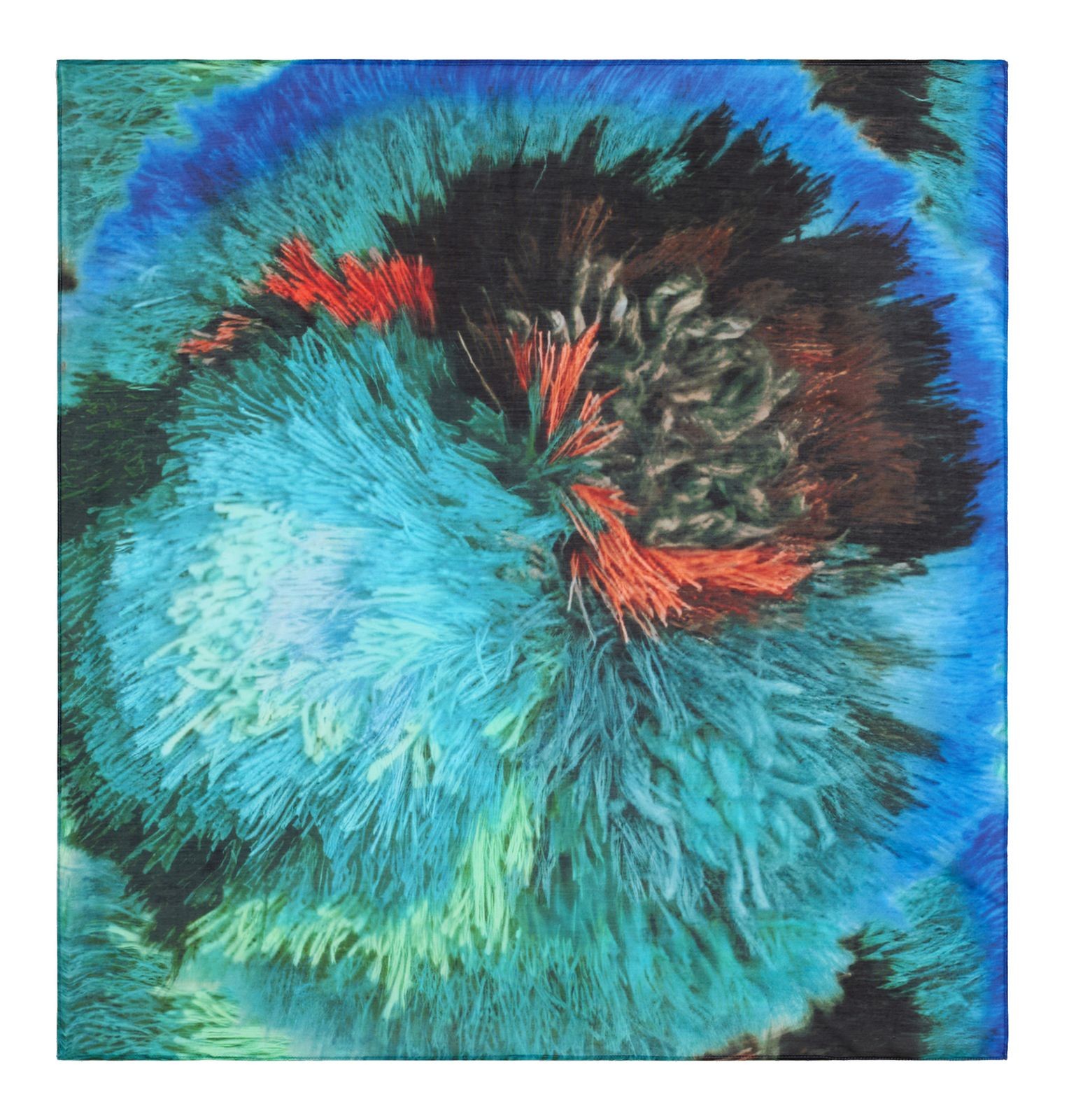 Desigual scarf Pompon Rectangle Foulard Turquoise