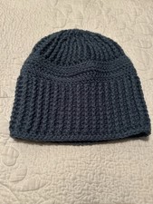 Homemade Handmade Crochet Dark Teal Hat Beanie