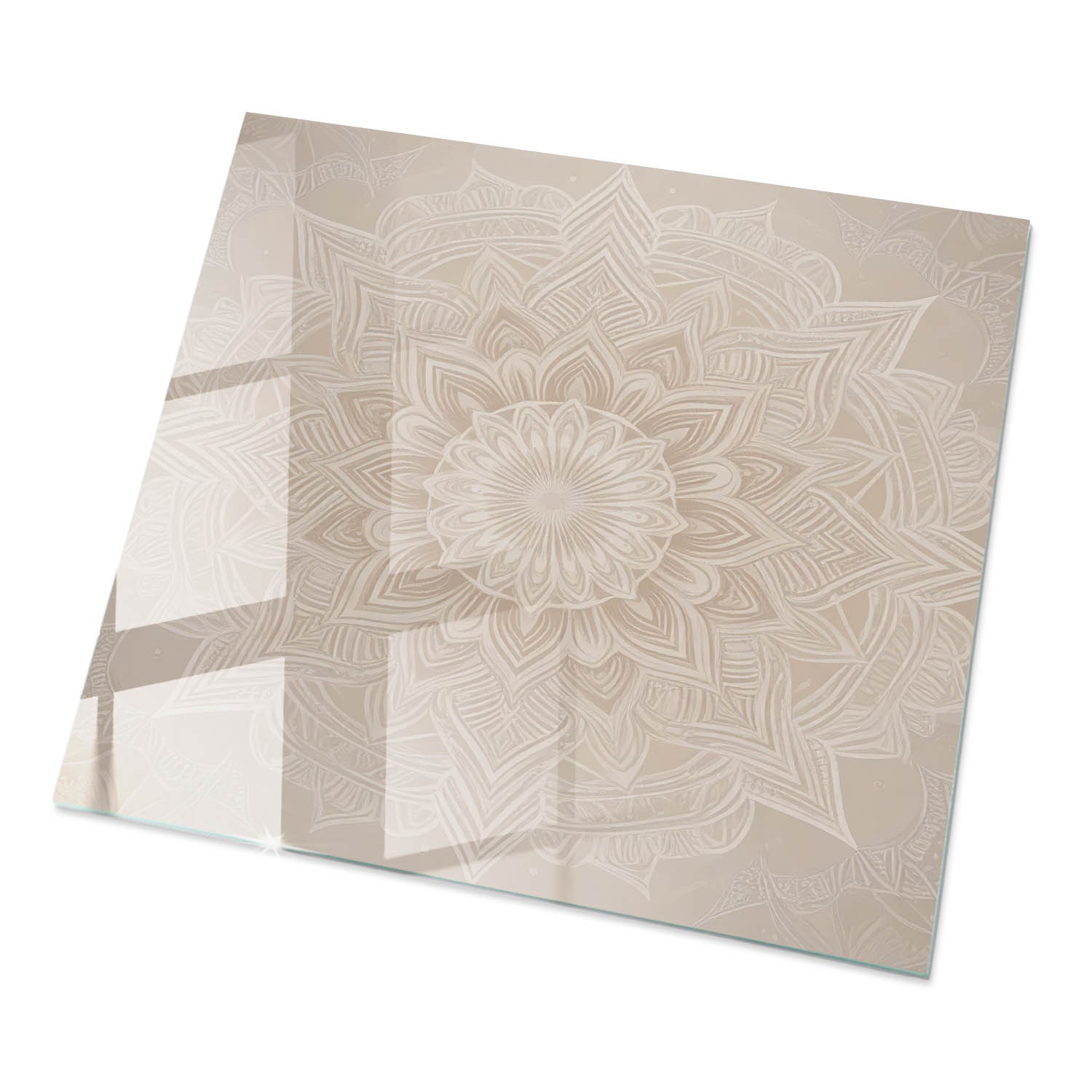 Piano tavolo in vetro mandala 60x60 cm