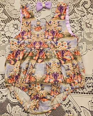 UNBRANDED 6-9 MONTH Baby BUNNY CARROT EASTER ROMPER