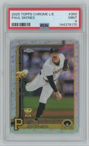 2025 Topps Chrome LOGOFRACTOR Paul Skenes PSA 9 Pirates #300 C49