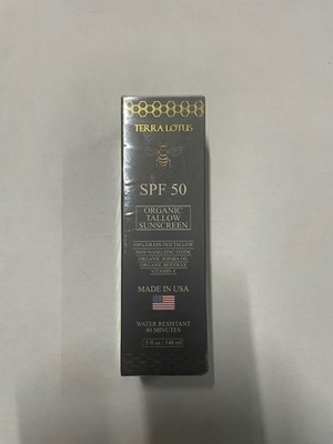 TERRA LOTUS Organic Tallow Sunscreen SPF 50~ 5.0oz/148ml~NWB~SEALED