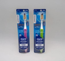 Oral-B Pulsar Soft Toothbrush 2-Pack  Battery-Powered in Pink  Green