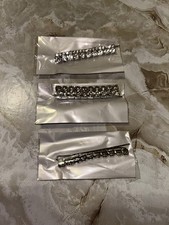 Woman Hair Clips In The Color Silver With Rhinestones - 3 Count