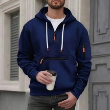 High-quality trendy men's hoodie sweatshirts autumn winter multi-pocket sweatshi