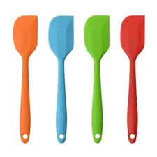 Heat Resistant Silicone Spatulas 4 Piece Set Non-Stick Baking Tools 11 inch