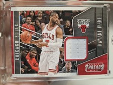 Dwayne Wade Game Worn Patch 2016-17 Panini Threads Basketball Heat Bulls HOF