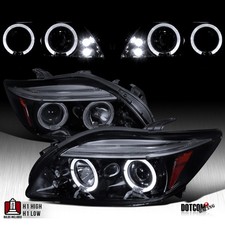 Black Smoke Fit 2005-2010 Scion Tc Led Halo Projector Headlights Head Lamps Lr