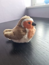 K&M Wild Republic Robin bird Soft Plush Toy RSPB fully working 2008 