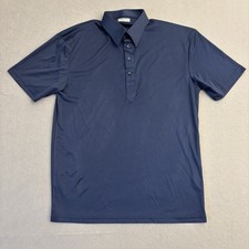 Collars Co. Dress Collar Polo Shirt Mens Large Blue Solid Lightweight Casual