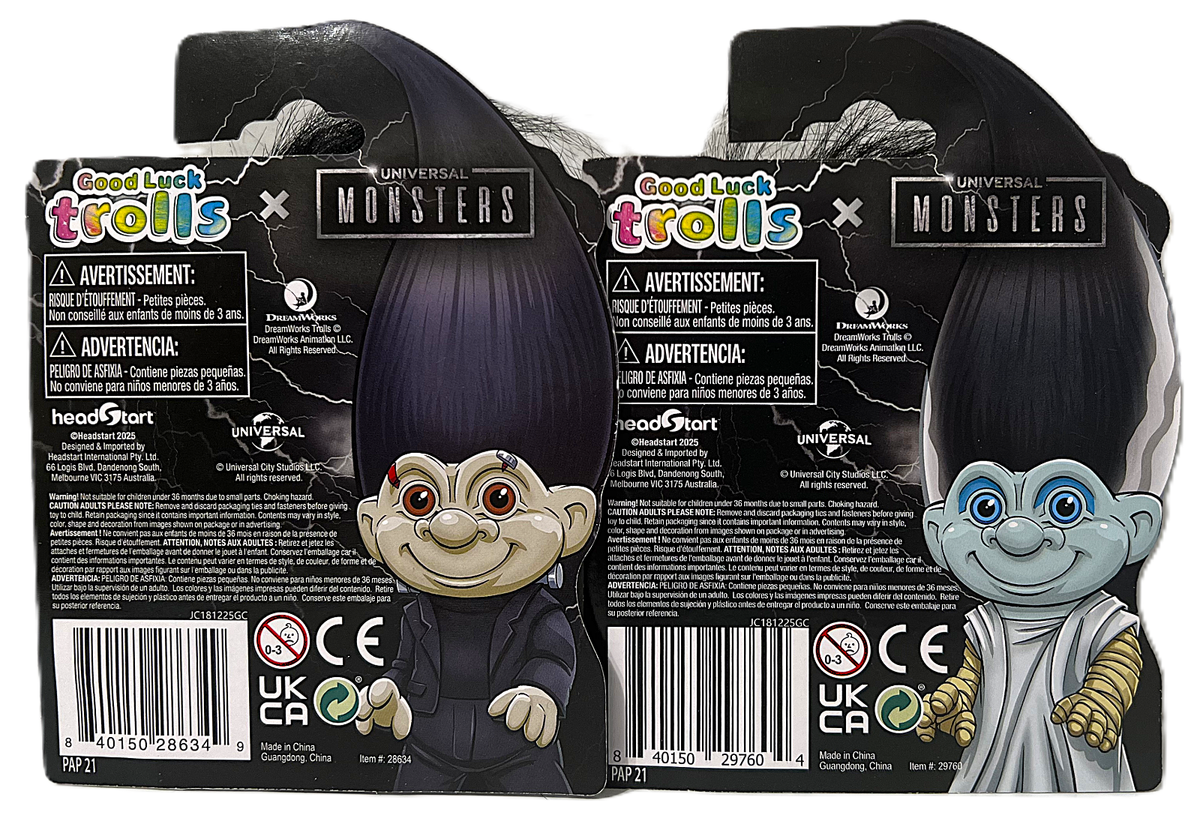 Good Luck Trolls Universal Monsters Frankenstein & Bride Dolls