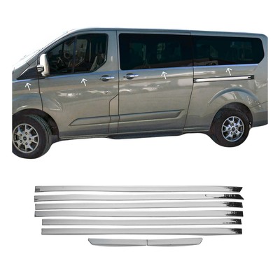 Fensterleisten für Ford Tourneo Custom V362 2013-2023 Edelstahl Chrom 8x