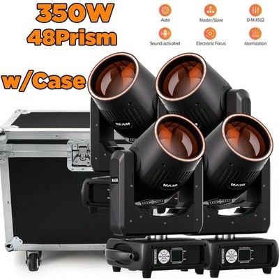 4X 350W Beam Moving Head 48 Prism Gobo RGBW DMX Bühnenlicht Stage DJ Party Show