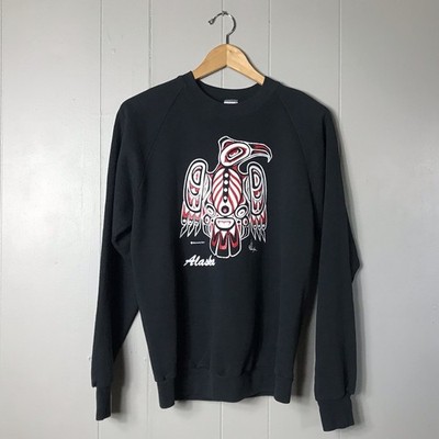 VINTAGE ALASKA MORNING STAR TOTEM EAGLE ARTWORK JERZEES SWEATSHIRT ADULT LARGE