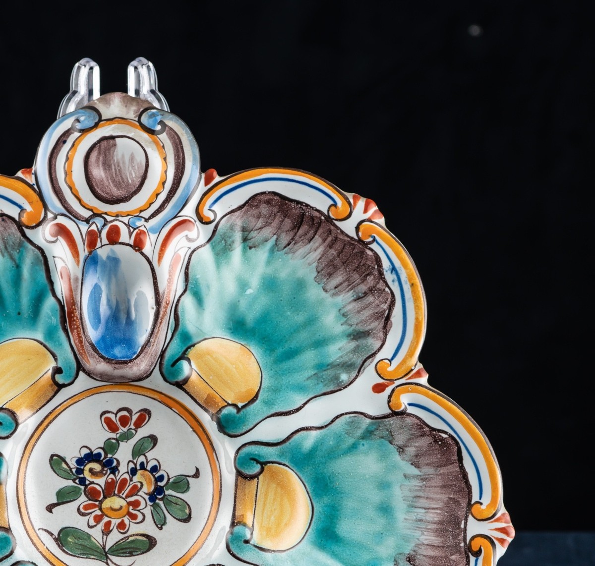Antique French Oyster Plate Faince Majolica ST CLEMENT c 1890