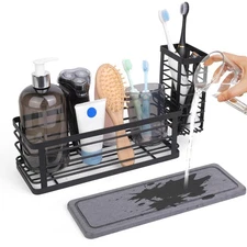 Kitchen Sink Caddy Organizer, 10.5" X 4.0" X 3.6" Sink Sponge Holder for Kitc...