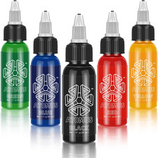 Tattoo Ink Set 5 Colors 1Oz 30Ml Black Plant Based Pigment Tattoo Supply