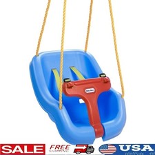 2-in-1 Baby Toddler Swing High Back Indoor Outdoor Swing W/ Safety Straps New