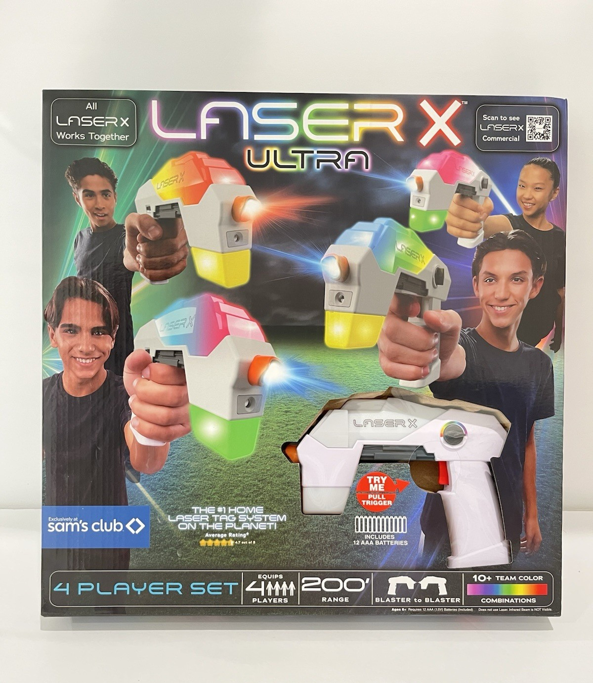 Laser X Ultra 4-Player Laser Tag Blaster Set, Blaster to Blaster 200ft ...