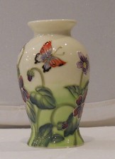 Old Tupton Ware Primrose & Butterfly Design Vase 6" TW7979