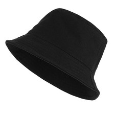 Bucket Hat for Women Men Cotton Summer Sun Beach Fishing Cap Black