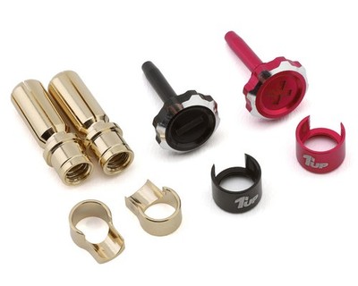 1UP Racing ''Lockdown'' Adjustable Bullet Plug Grips w/5mm Bullets (Pink/Black)