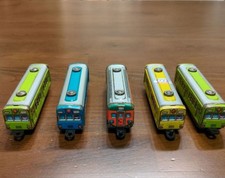 Vintage Japanese Tin Toy Train Ichiko Set 5 Showa Era