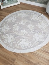 Tischdecke 155x155m rund Tischdecke Stickerei Neuwertig