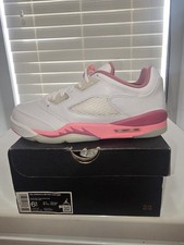 Jordan White Pink Low Top Girls Athletic Sneakers Size 6.5Y