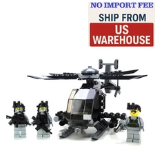 Custom AH-6 Little Bird Helicopter Model with 3 Figures – Made with Real ŁEGO