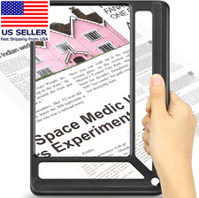5X Full Page Magnifying Glass for Reading, Lightweight Rectangular Magnifier Pro