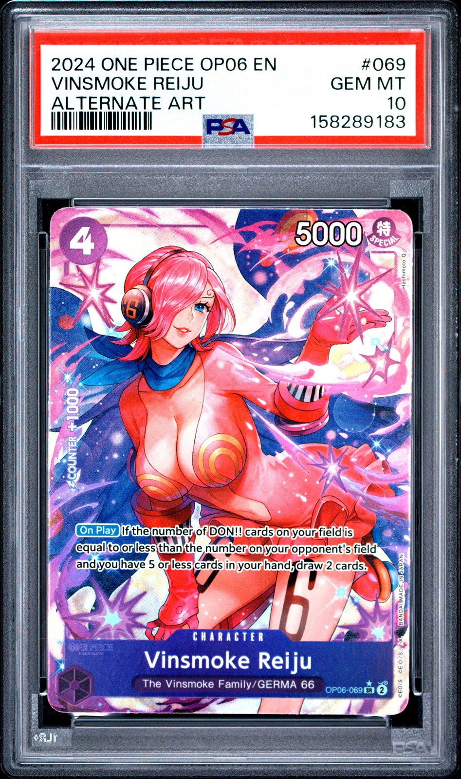 PSA GEM MT 10 - 2024 ONE PIECE OP06-WINGS OF THE CAPTAIN 069 VINSMOKE REIJU view 1