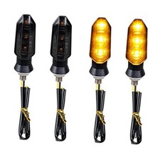 4PCS Universal Motorcycle Turn Signals, Front Rear LED Turn Signal smoked/amber